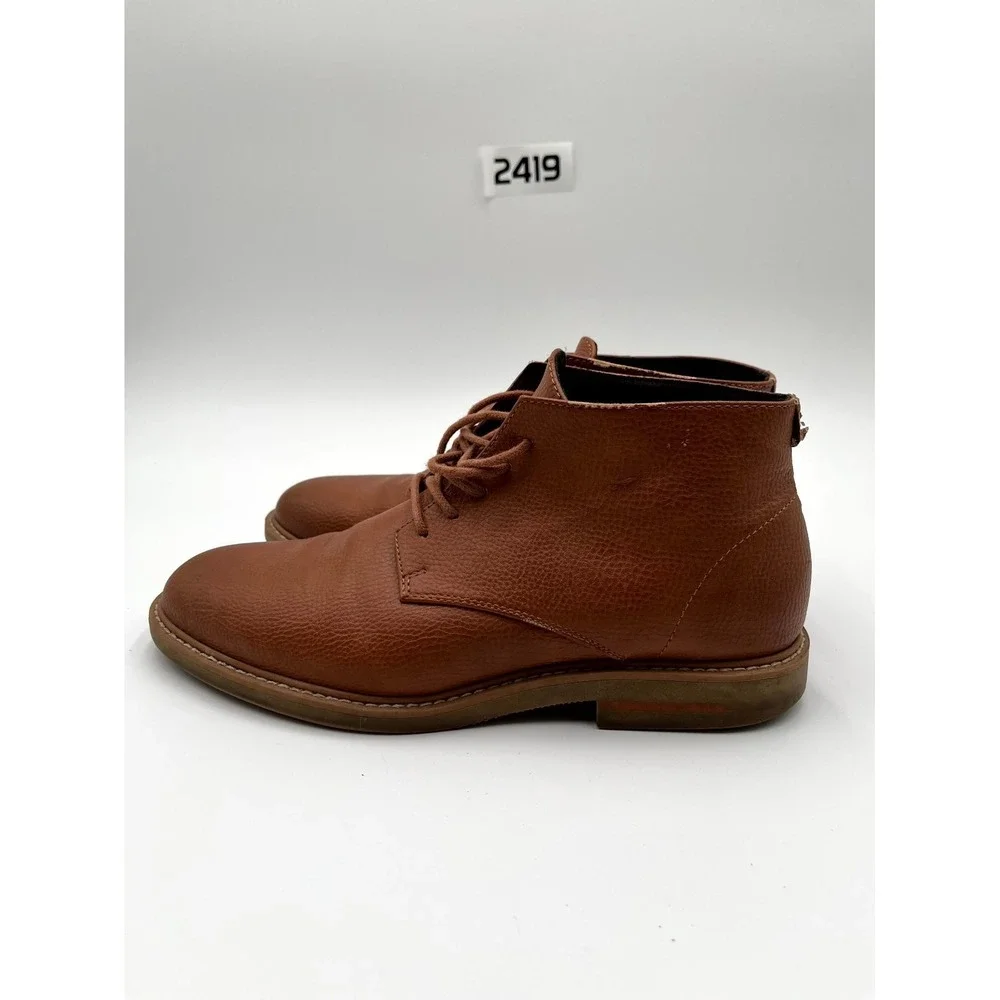 Kenneth Cole Unlisted Peyton Men's Boots 7.5‎ Brown Leather Lace Up Chukka Boots